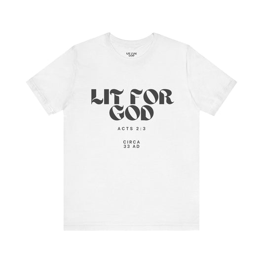 Lit for God™  Unisex Jersey Tee (Dark Text)